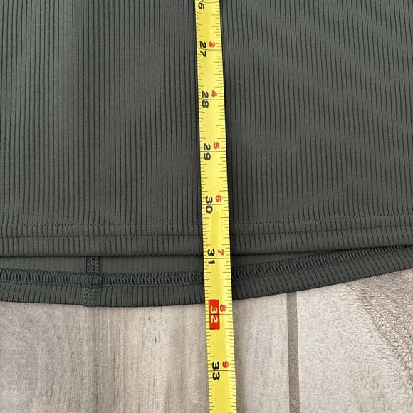 Alo Yoga Seamless Ribbed Green Dress Size Small Petite Racerback Pullover - Picture 7 of 9